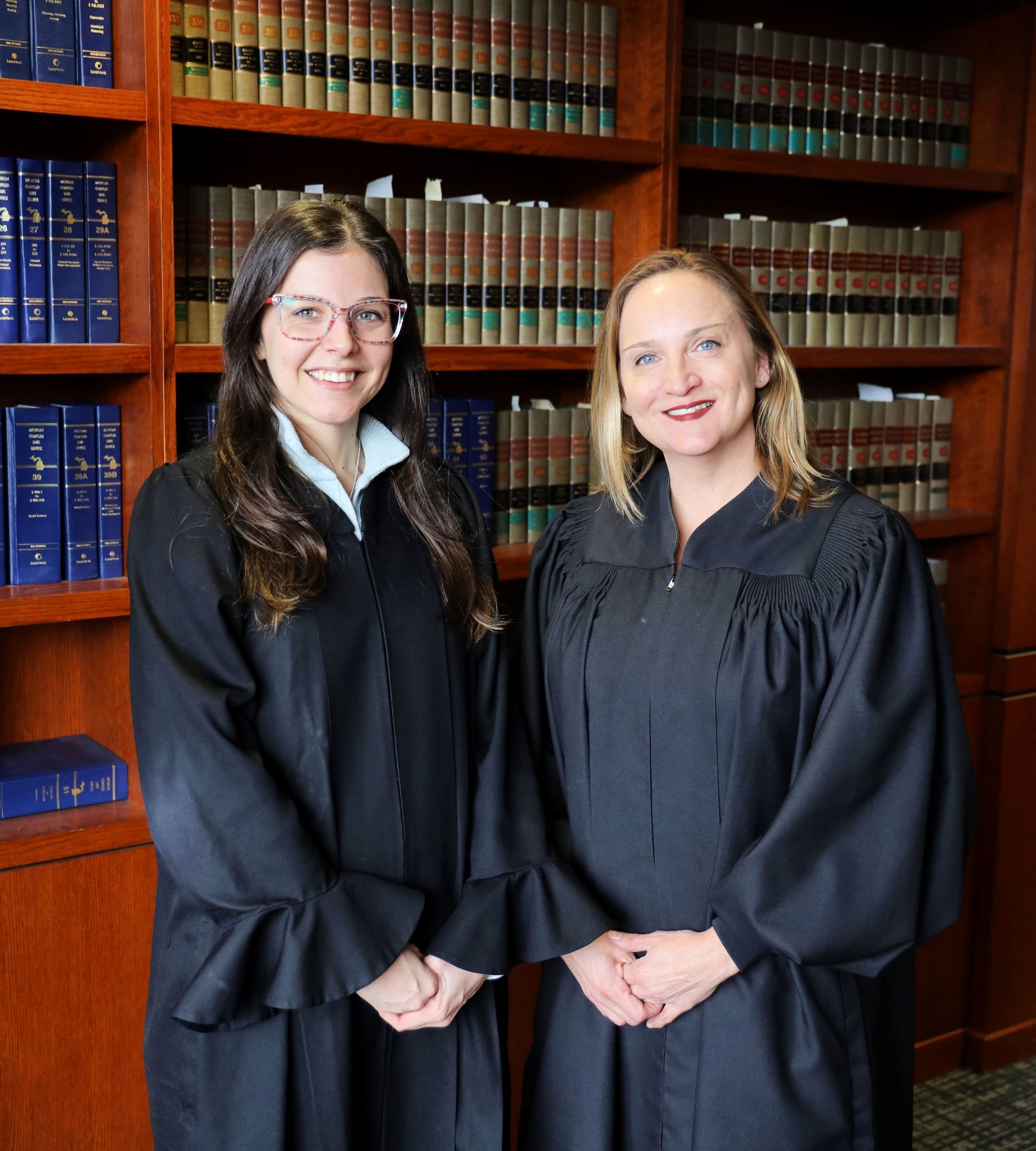 Pictured are judges Brittany Johnson (left) and Victoria Shackelford in the 23rd District Court.