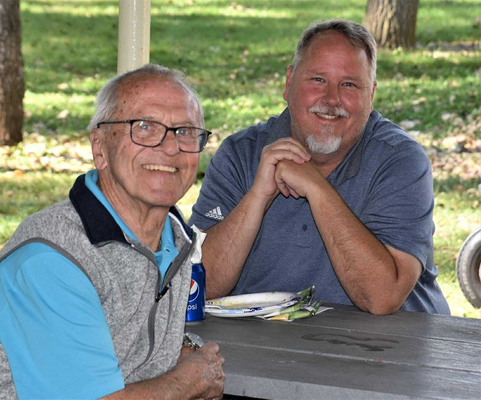 Photo of the late Greg Bzura with Mayor Tim Woolley during a break at the JLWS.