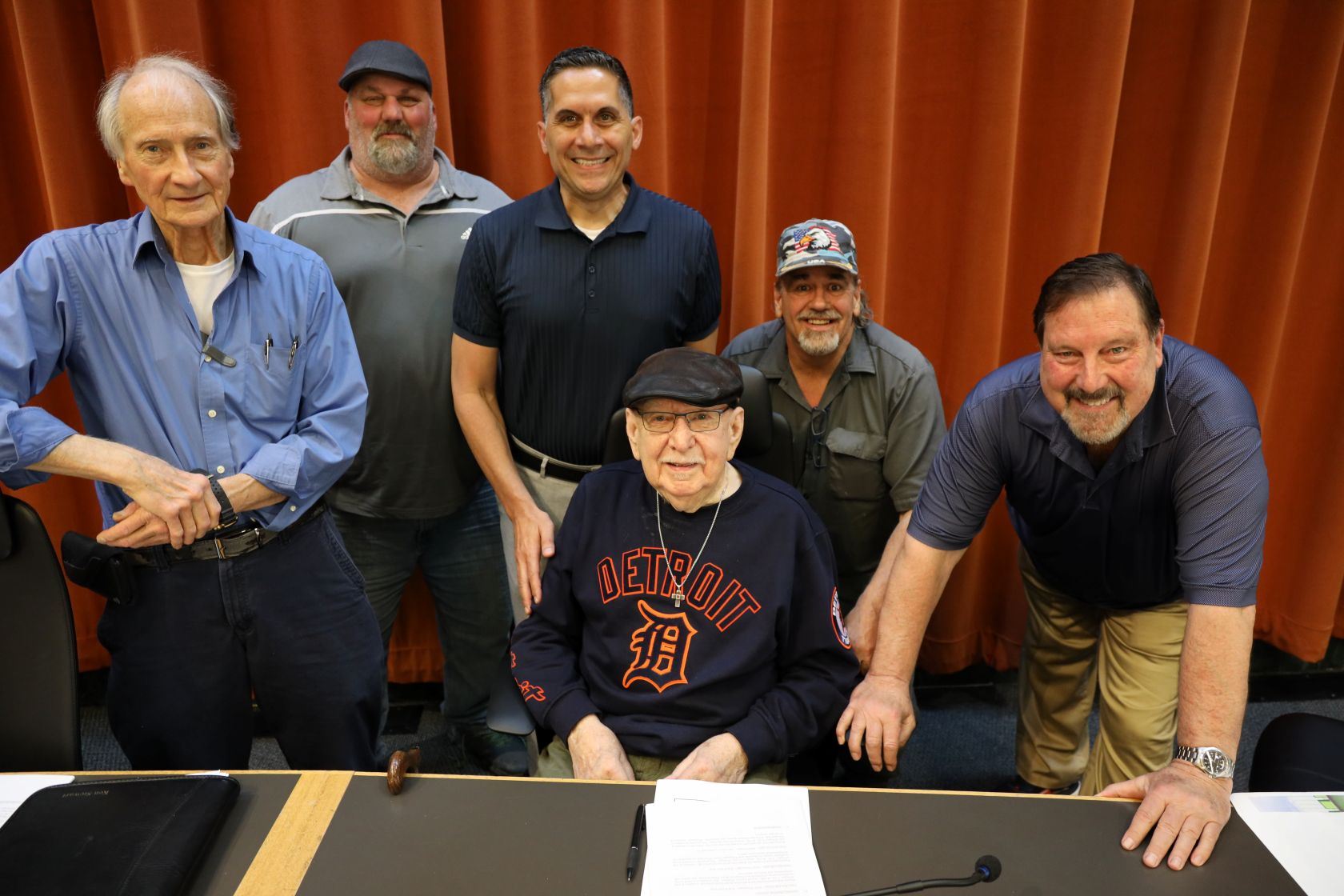 The late Robert Szwed (front) is pictured with members of the Planning Commission in 2025.