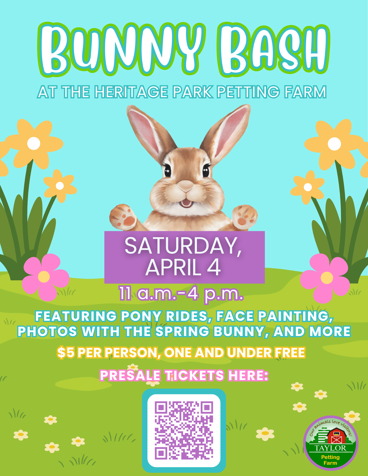 Bunny Bash at the Petting Farm. Preregistration required on universe.com.
